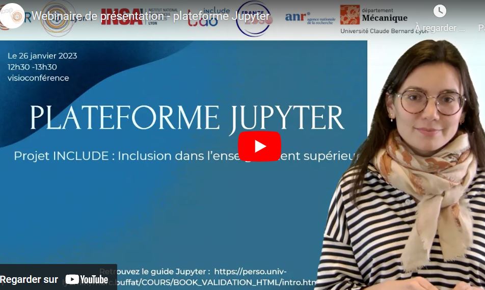 image d'accueil et de titre du Webinaire Présentation plateforme Jupyter par Include